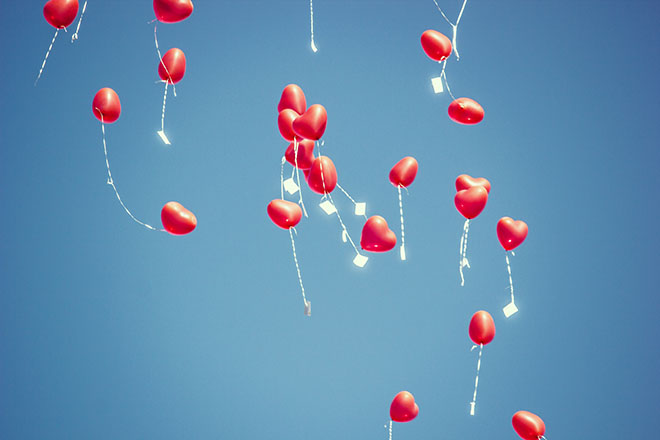 Heart shaped balloons