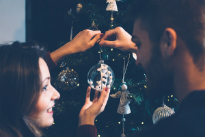 couple christmas tree ornaments