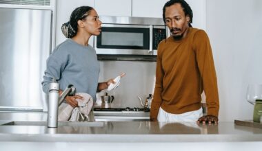 Couple arguing in the kitchen