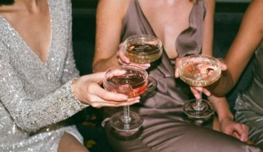 Women raising their cocktail glasses for a cheers toast