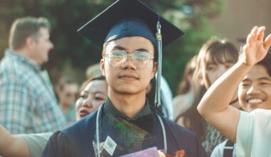 Young man in academic dress