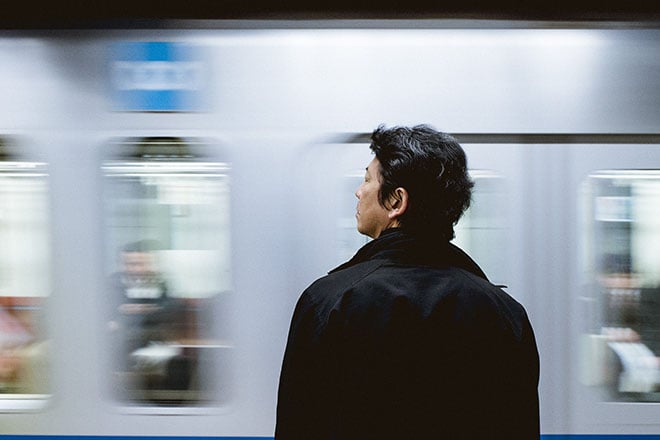 Man waiting for the train