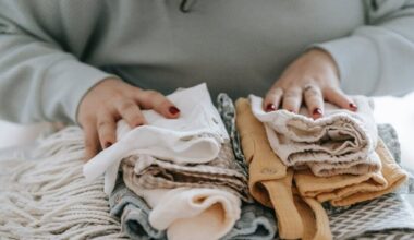 woman folding laundry