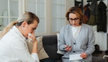 woman crying with therapist