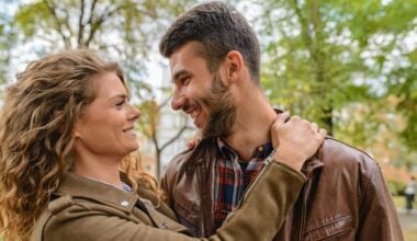 Happy young couple hugging