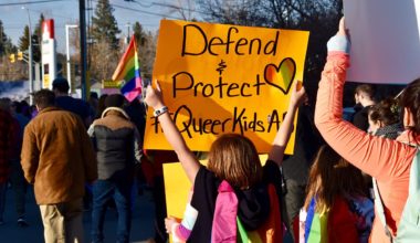 Defend and protect queer kids sign