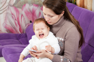 mother baby purple couch