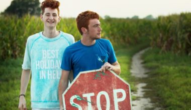 two boys stealing stop sign