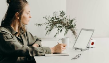 woman working on computer