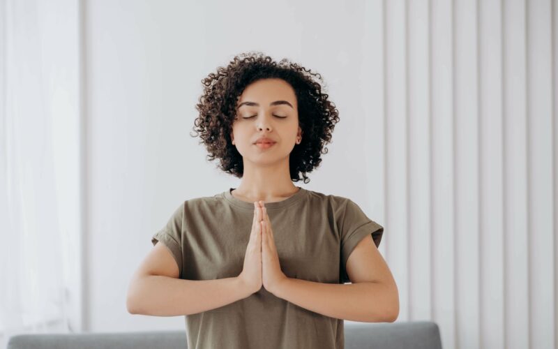 woman meditating