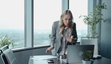 woman yelling at computer