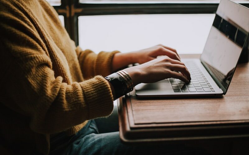 woman searching on computer