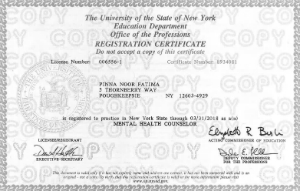 Noor Pinna therapist license