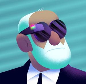 Freud with tech glasses