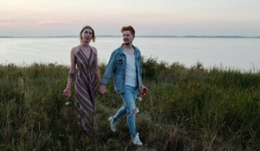 couple walking holding hands