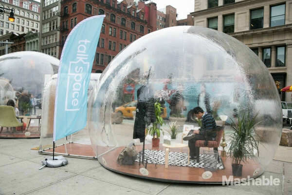 Talkspace therapy bubble event