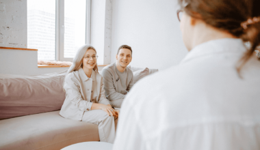 couple in premarital counseling